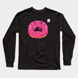 Cute Doughnut Monster Angry Cartoon Long Sleeve T-Shirt